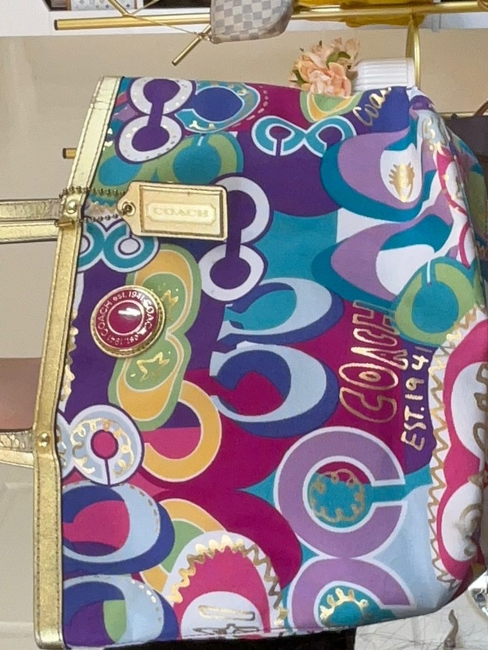 3. coach poppy slashed sold as is Desc in live no cancel/returns
